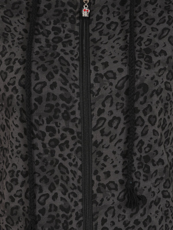 BANNED GREY LEOPARD VAMPIRE KITTY HOODIE HD59093 - Image 5