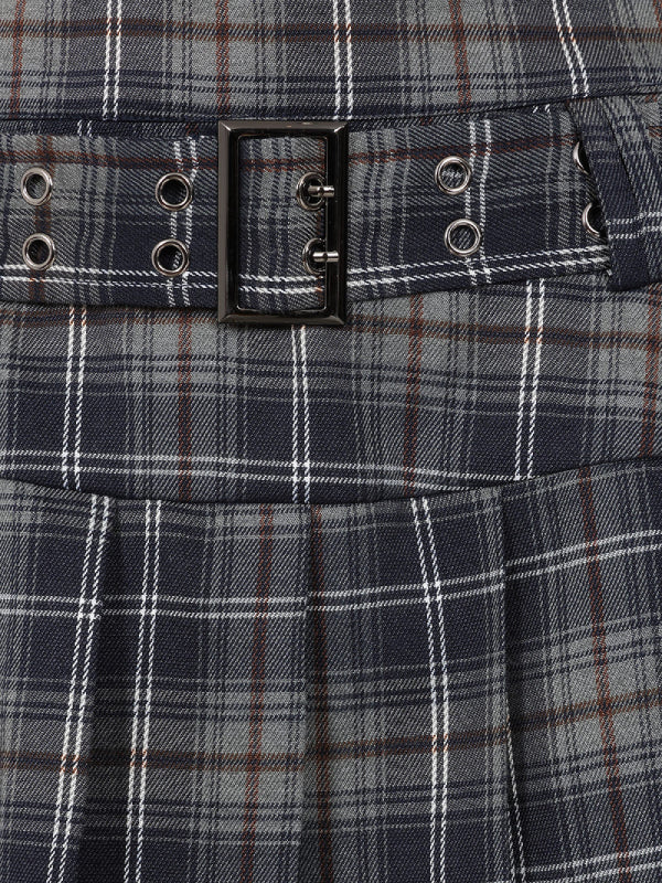 BANNED JUST A GIRL MINI SKIRT GREY TARTAN SK25653 - Image 5
