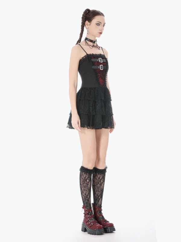 DARK IN LOVE CRIMSON LAYERED DRESS DW1146 - Image 3
