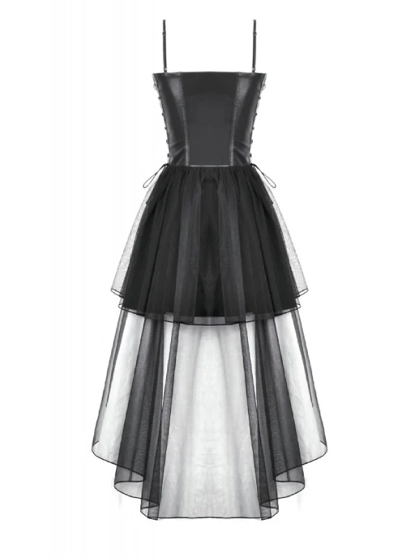 DARK IN LOVE DW1105 FAUX LEATHER & MESH DRESS - Image 5