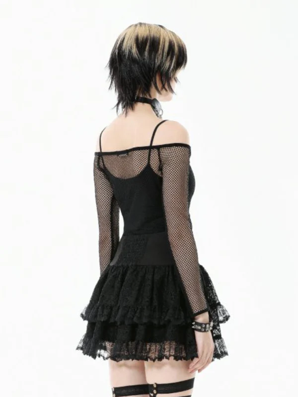 DARK IN LOVE TW671 OFF SHOULDER FISHNET TOP - Image 2