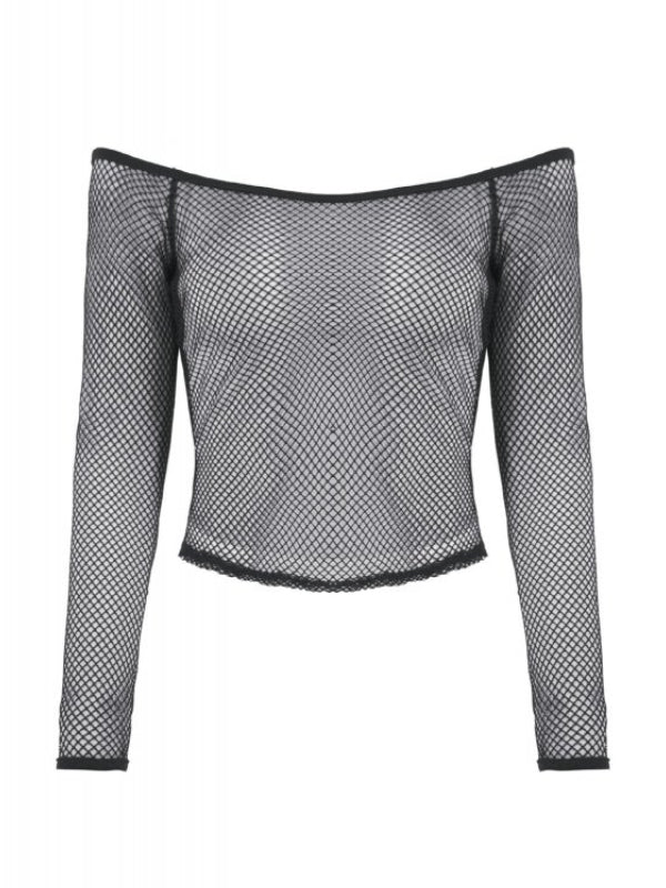 DARK IN LOVE TW671 OFF SHOULDER FISHNET TOP - Image 3