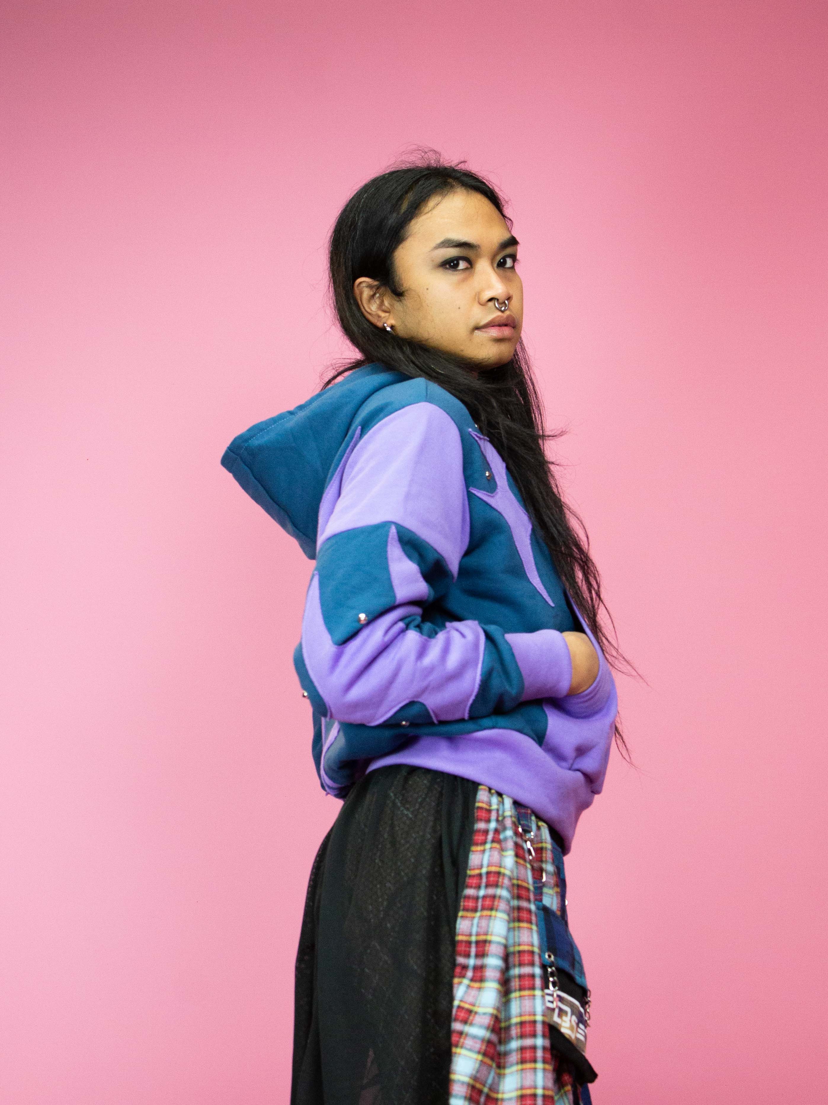 FLUOR SER BANSHEE HOODIE SKYBLUE L FL155 - Image 6