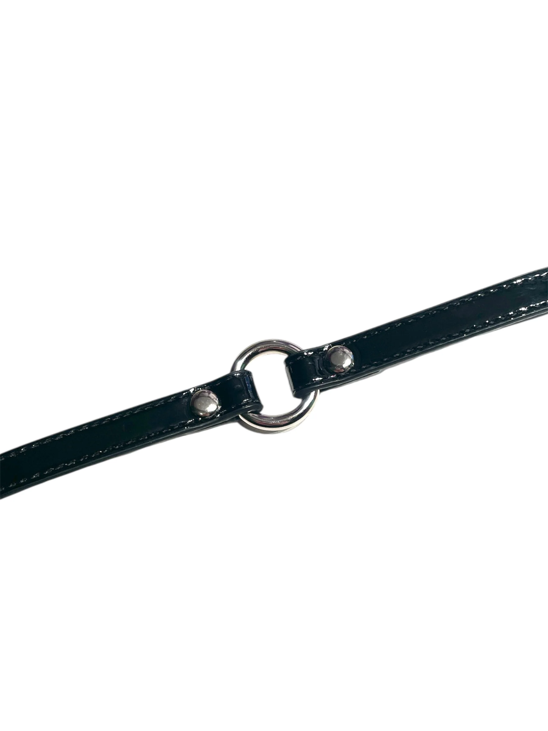 FUNK PLUS SIMPLE PATENT THIN O-RING BLACK CHOKER VEGAN CK168 - Image 2