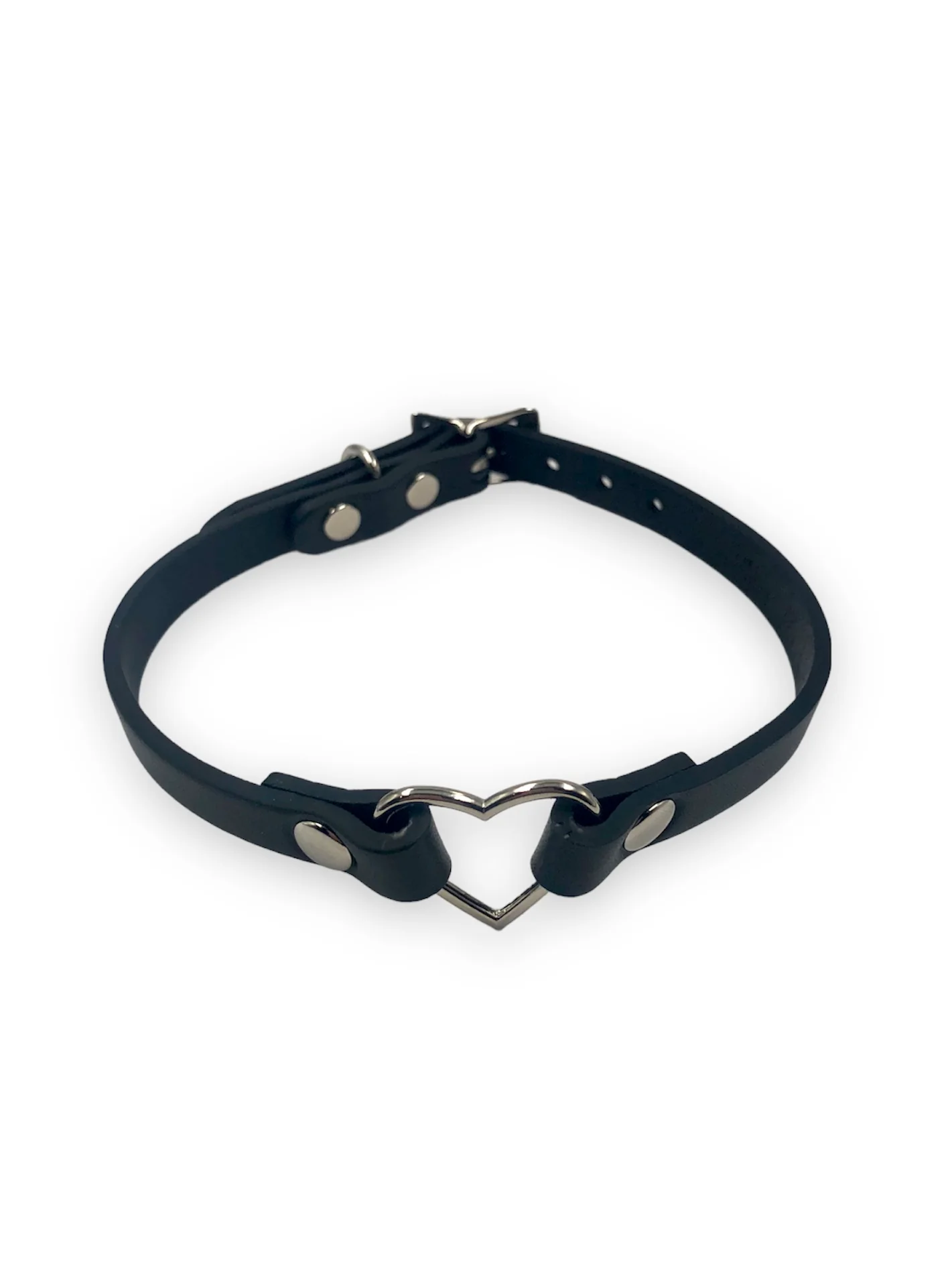 FUNK PLUS THIN CHOKER WITH HEART FC224 LEATHER