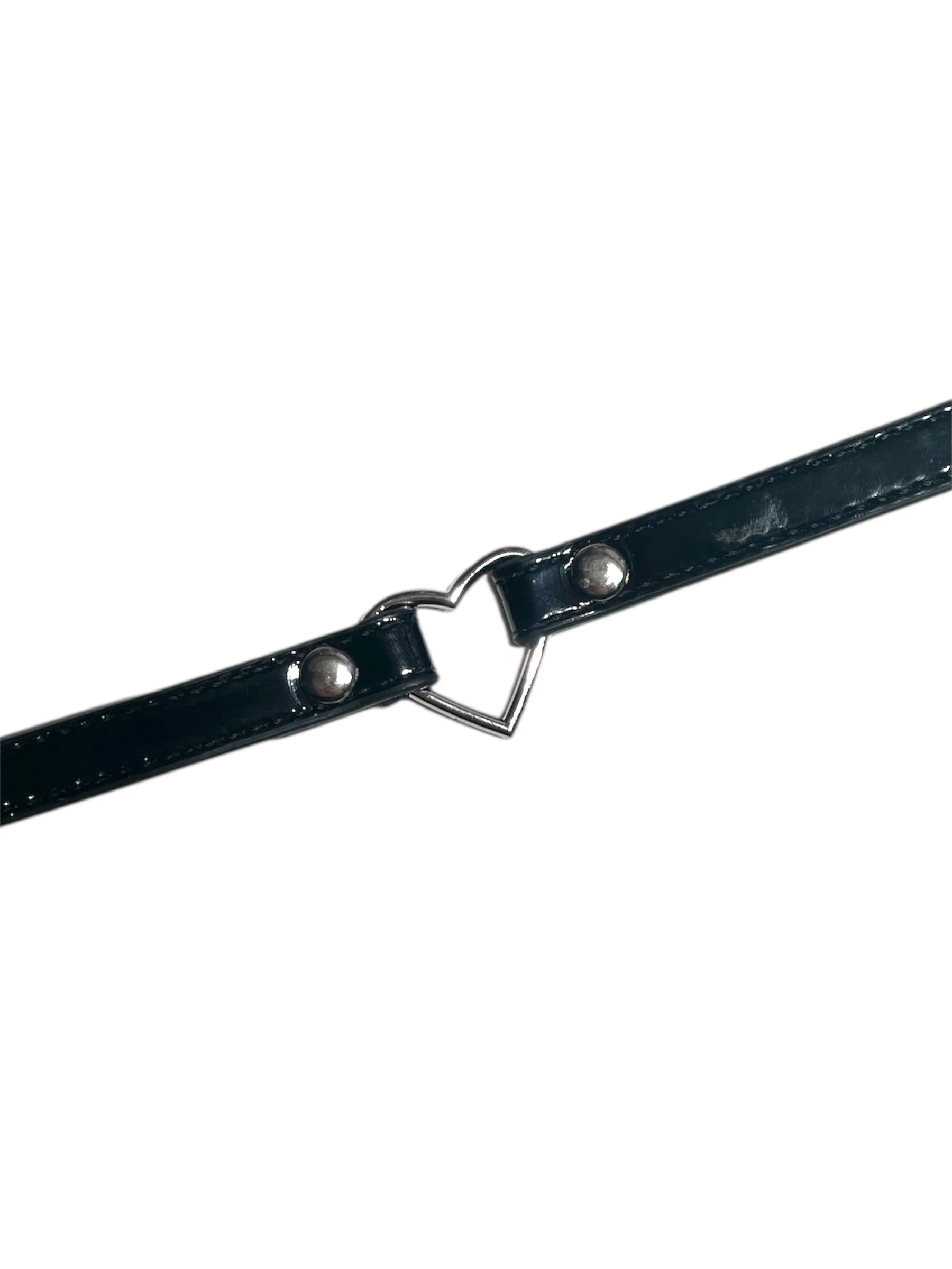 FUNK PLUS SMALL CHOKER WITH HEART PATENT BLACK FC224 - Image 2