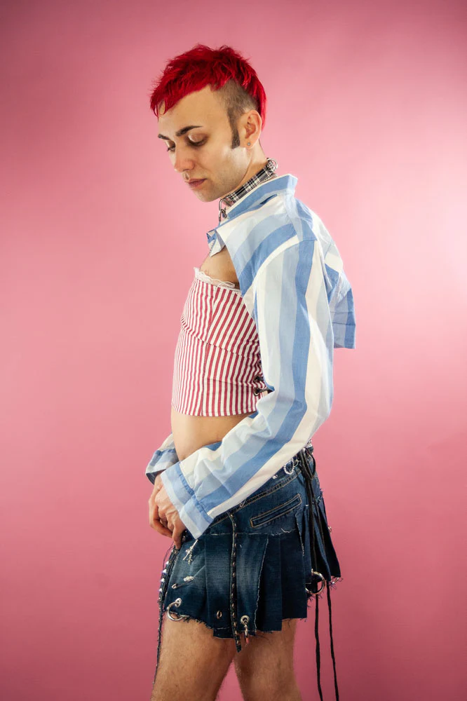 INDYANNA CROPPED BLUE WHITE BLOUSE - Image 2