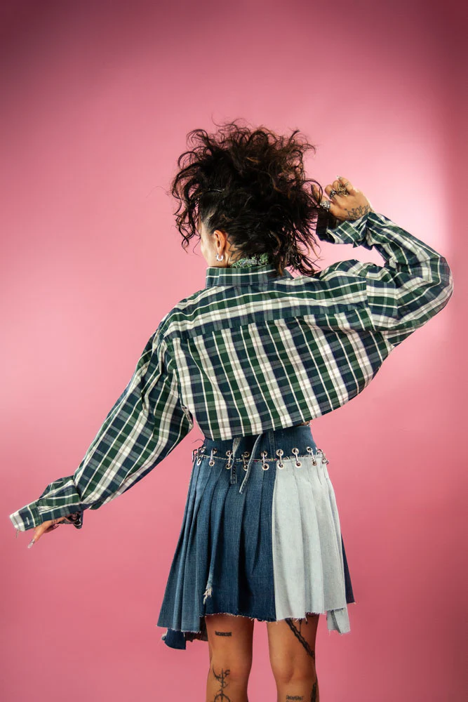 INDYANNA CROPPED DARK GREEN BLOUSE - Image 3