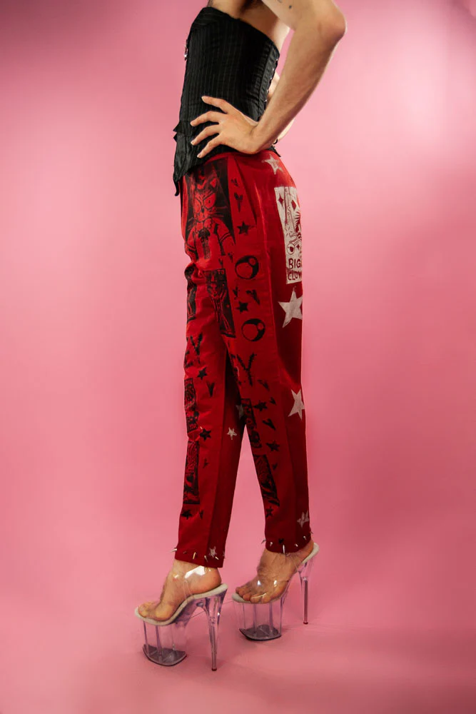 IVO RED PANTS PRINTED - Image 3