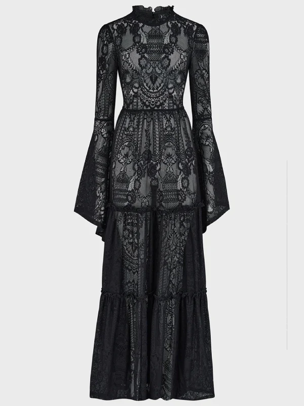 KILLSTAR HECATE LACE MAXI DRESS BLACK - Image 6