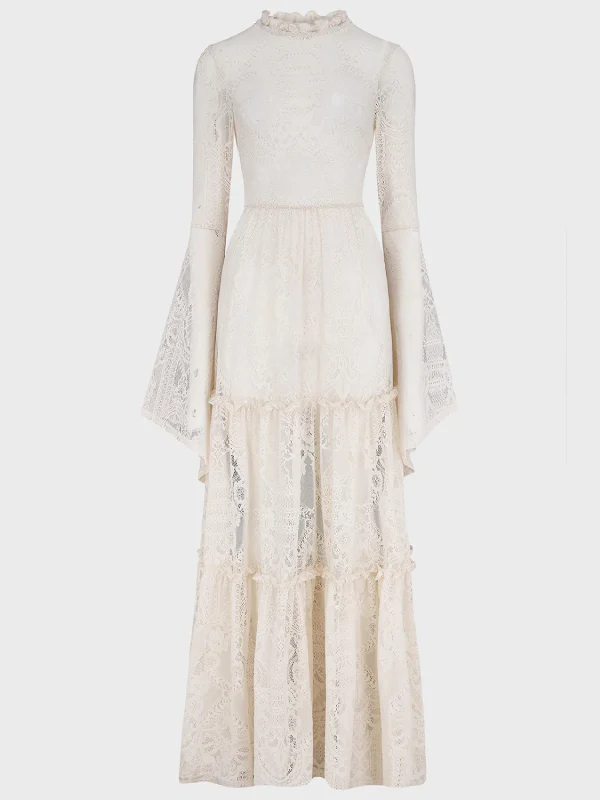 KILLSTAR HECATE LACE MAXI DRESS IVORY - Image 5