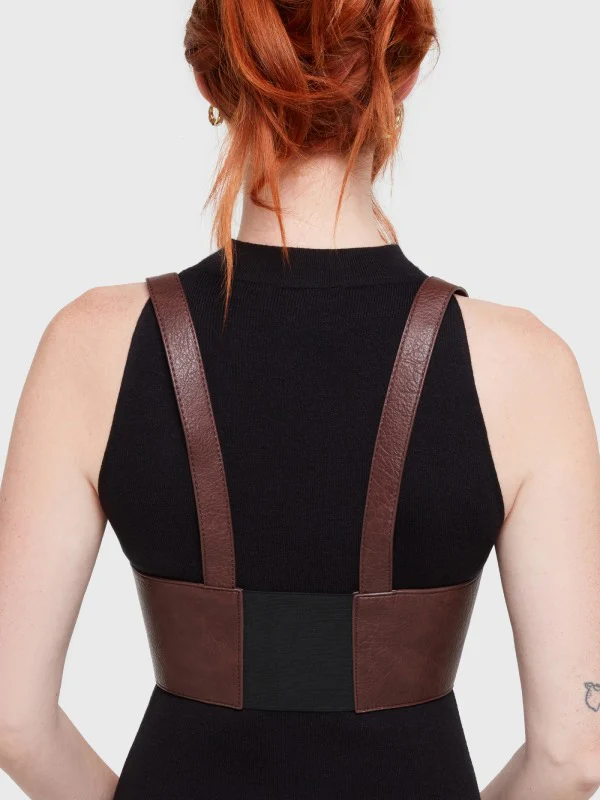 KILLSTAR ROSEATE HARNESS BROWN/GOLD - Image 2