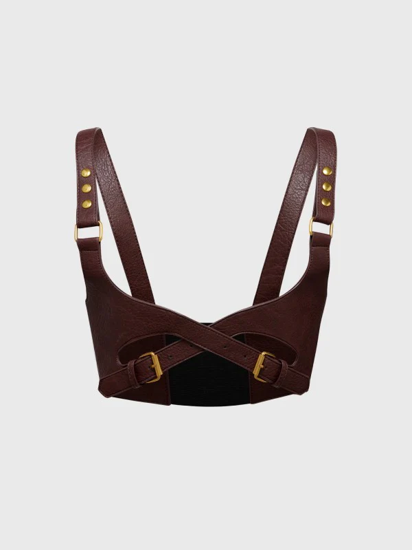 KILLSTAR ROSEATE HARNESS BROWN/GOLD - Image 4