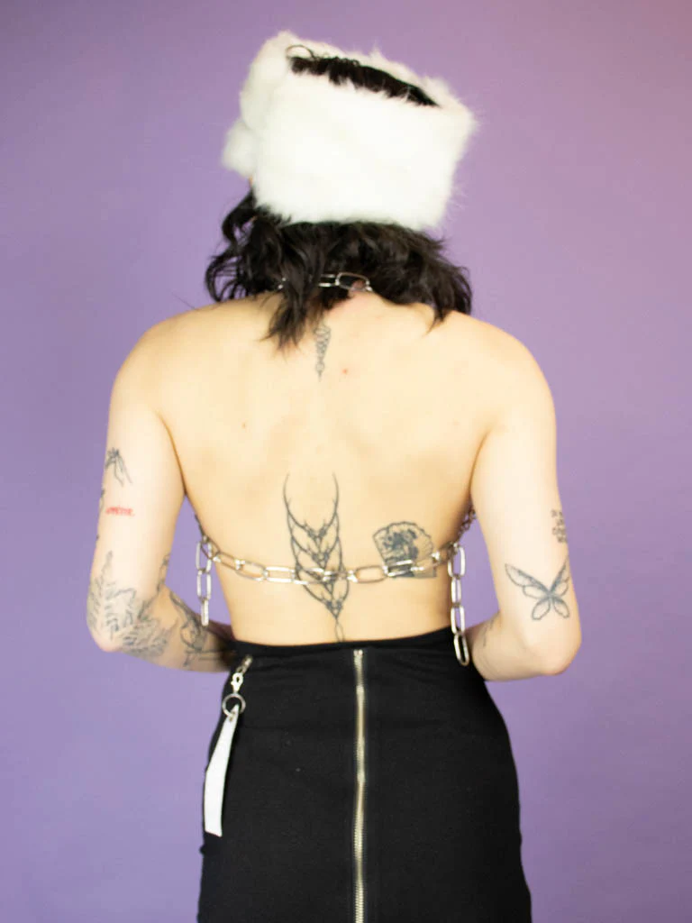 LUI TRASH BIG RING CHAIN BRA PURPLE - Image 3