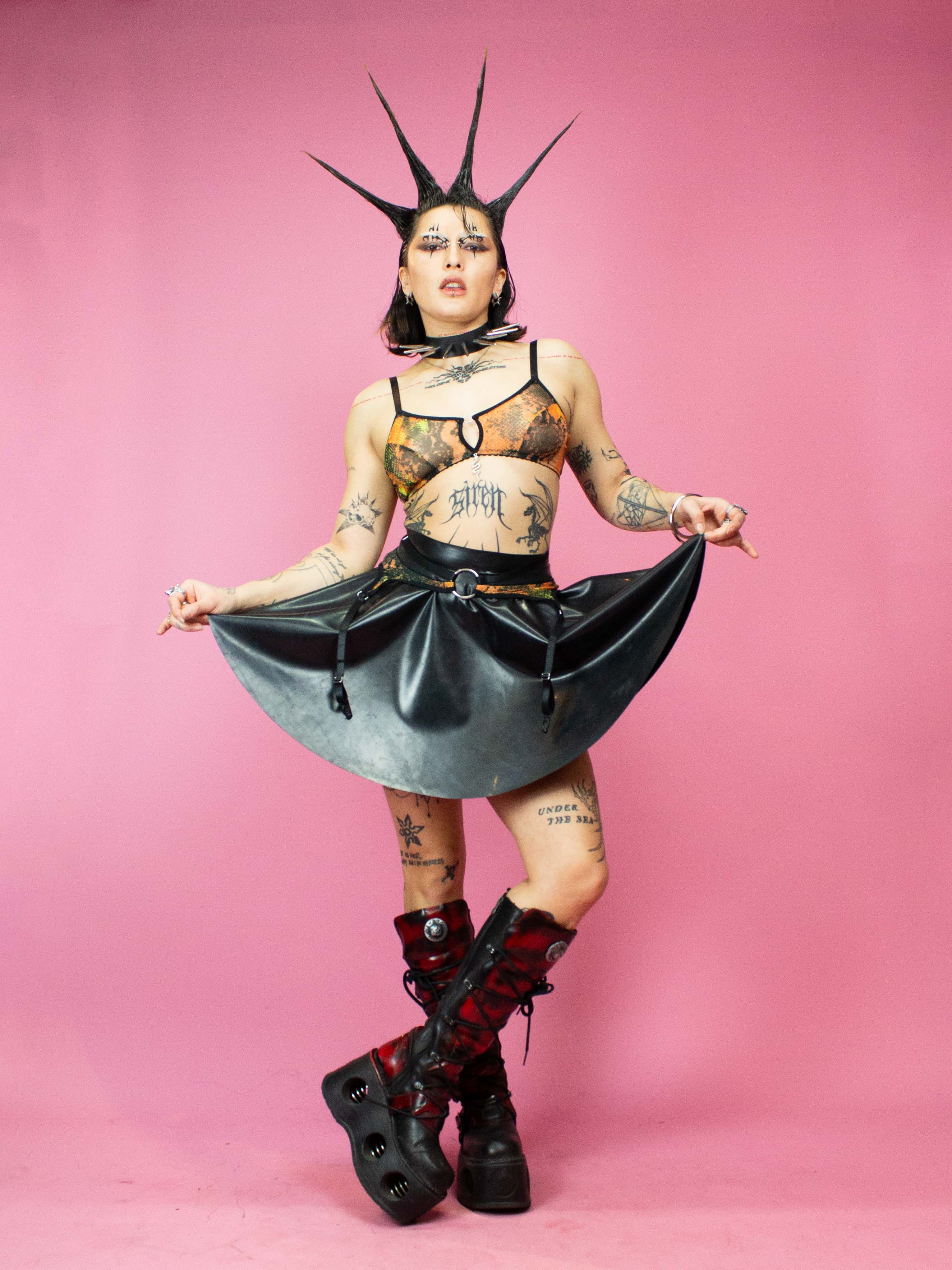 LIQUID DISCO SQUID SKIRT BLACK