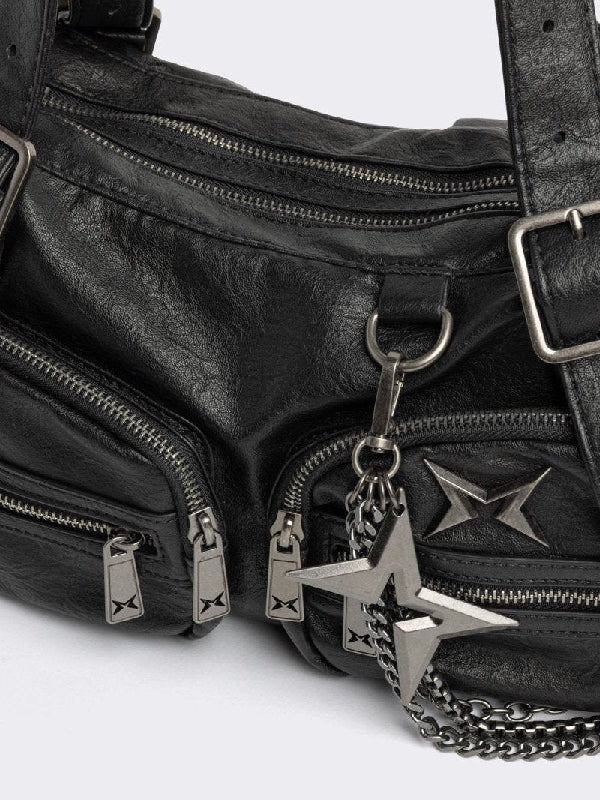 MINGA SOOT VEGAN LEATHER SHOULDER BAG - Image 6