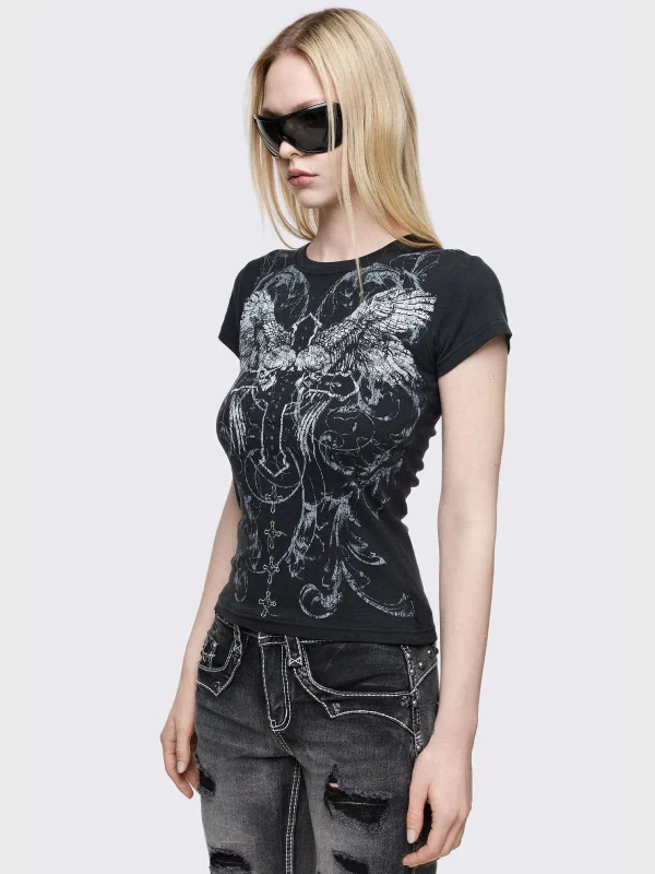 MINGA WINGED CROSS BABY TEE - Image 2