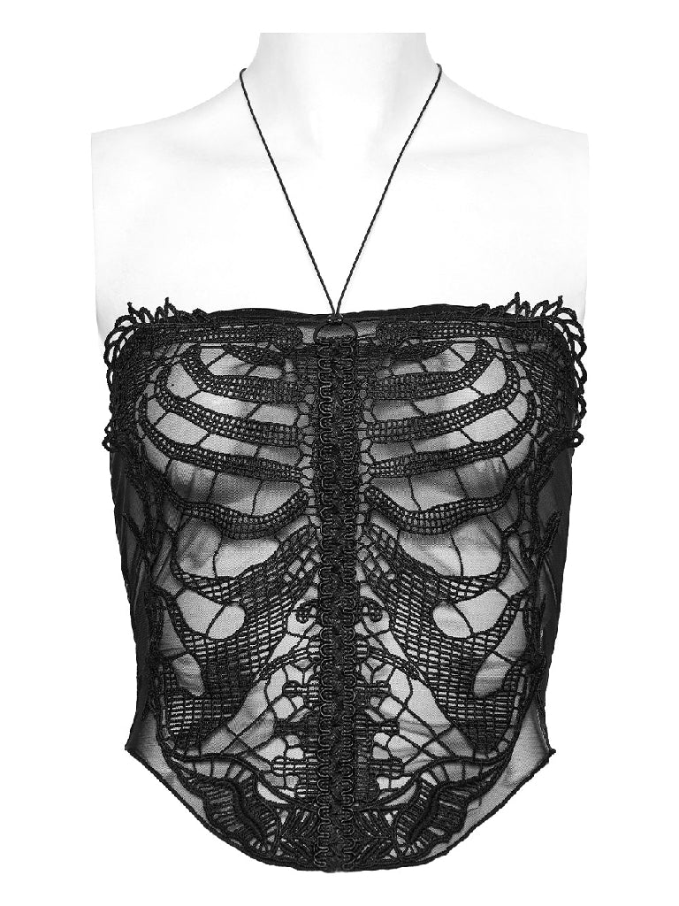 PUNK RAVE SKELLETON LACE TOP WT-881DDF - Image 4