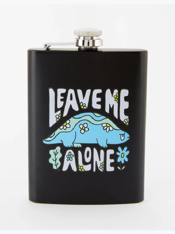 PUNKY PINS LEAVE ME ALONE HIP FLASK BLACK