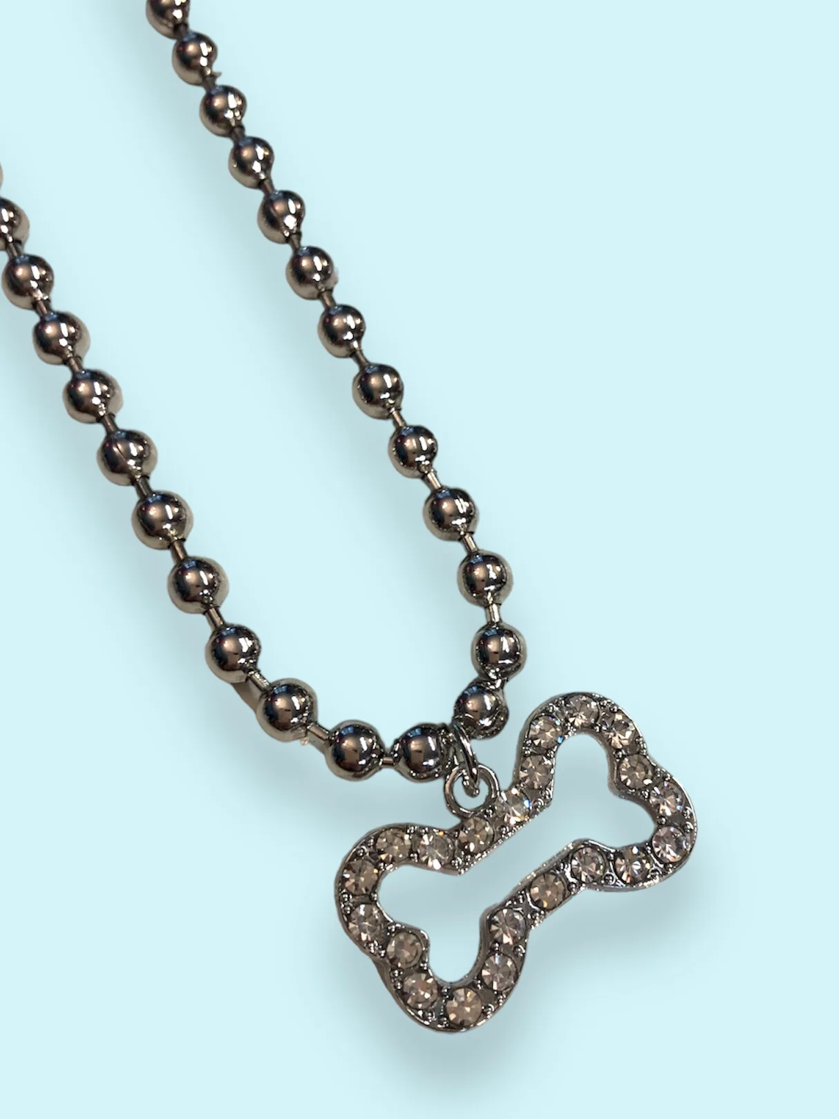 RHINESTONE DOGBONE NECKLACE - Image 2