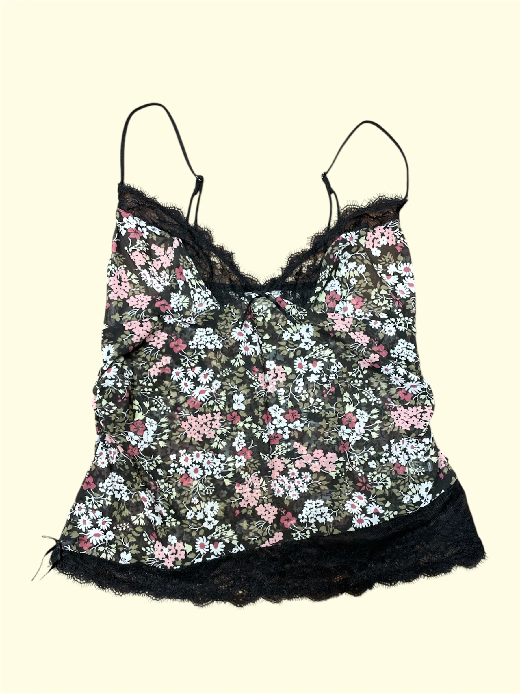 SECOND HAND ETAM MESH FLOWER TOP - Image 3