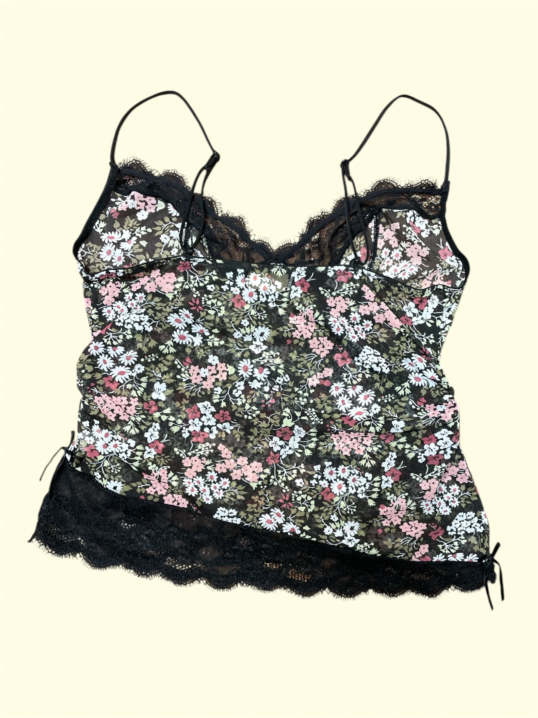 SECOND HAND ETAM MESH FLOWER TOP - Image 5