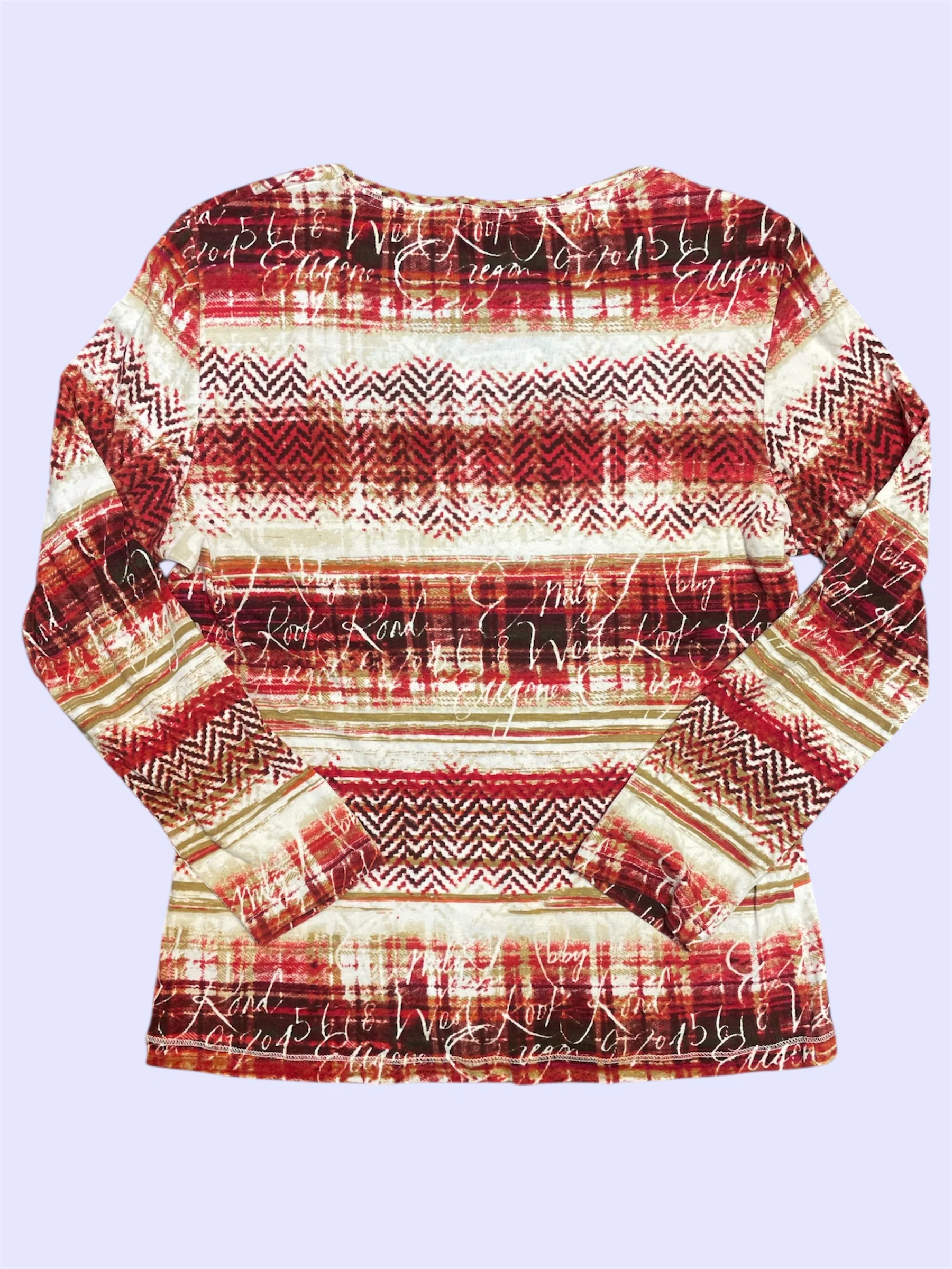SECOND HAND OLSEN RED LONG SLEEVE WITH RHINESTONES - Image 3