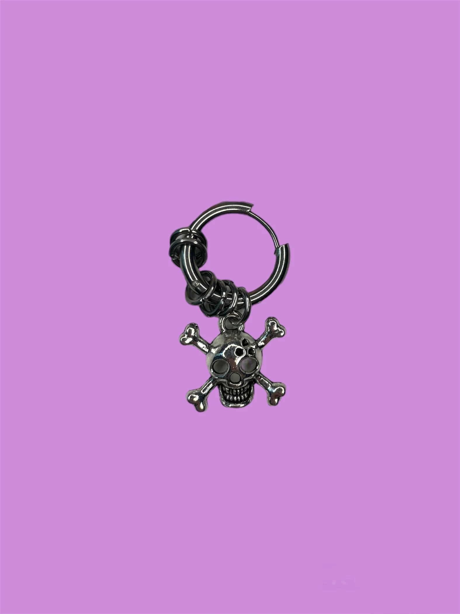 SMALL HOOP SKULL EARRING
