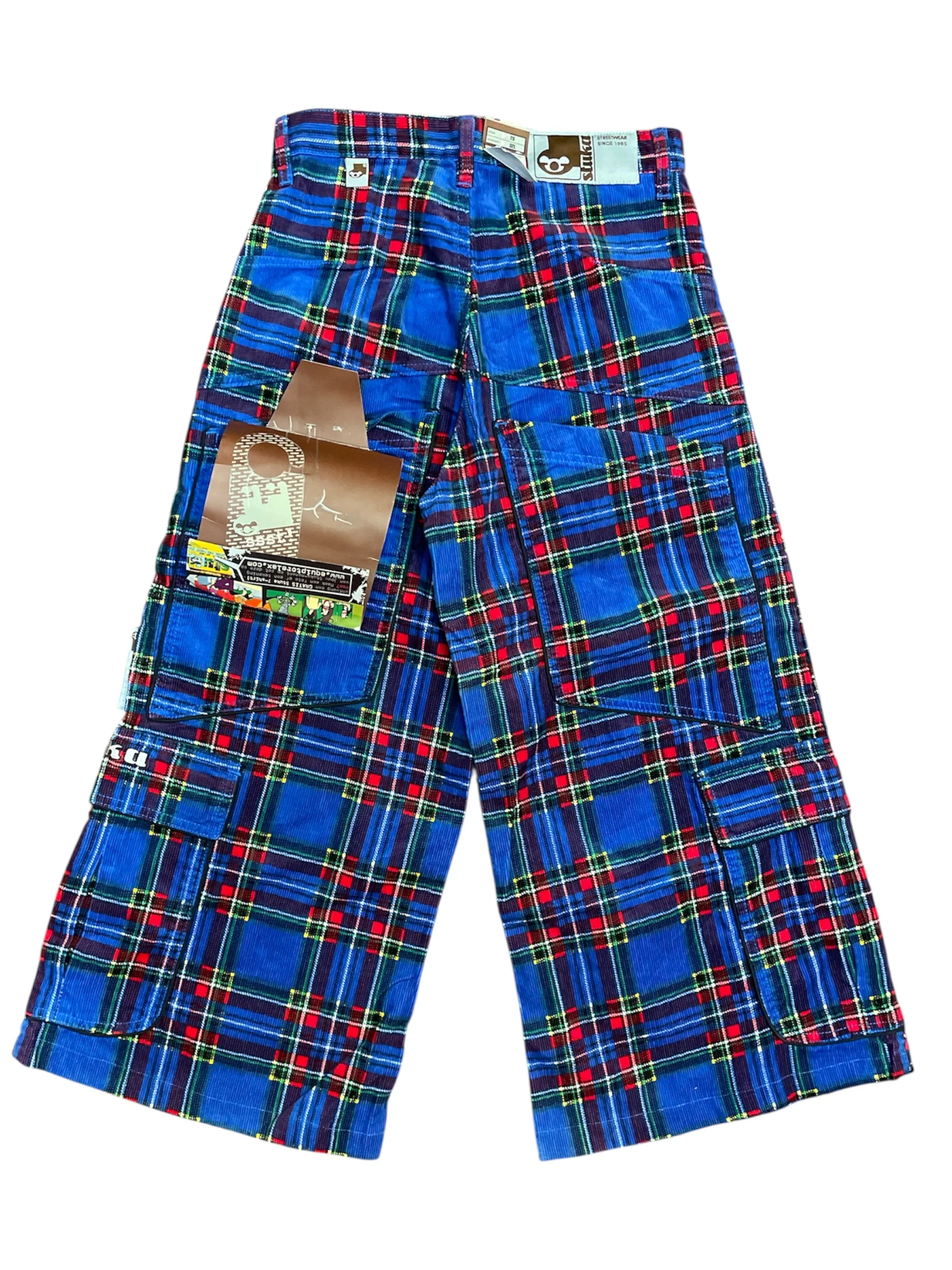 STUKA DEADSTOCK JEANS BLUE TARTAN JORT 023 - Image 3