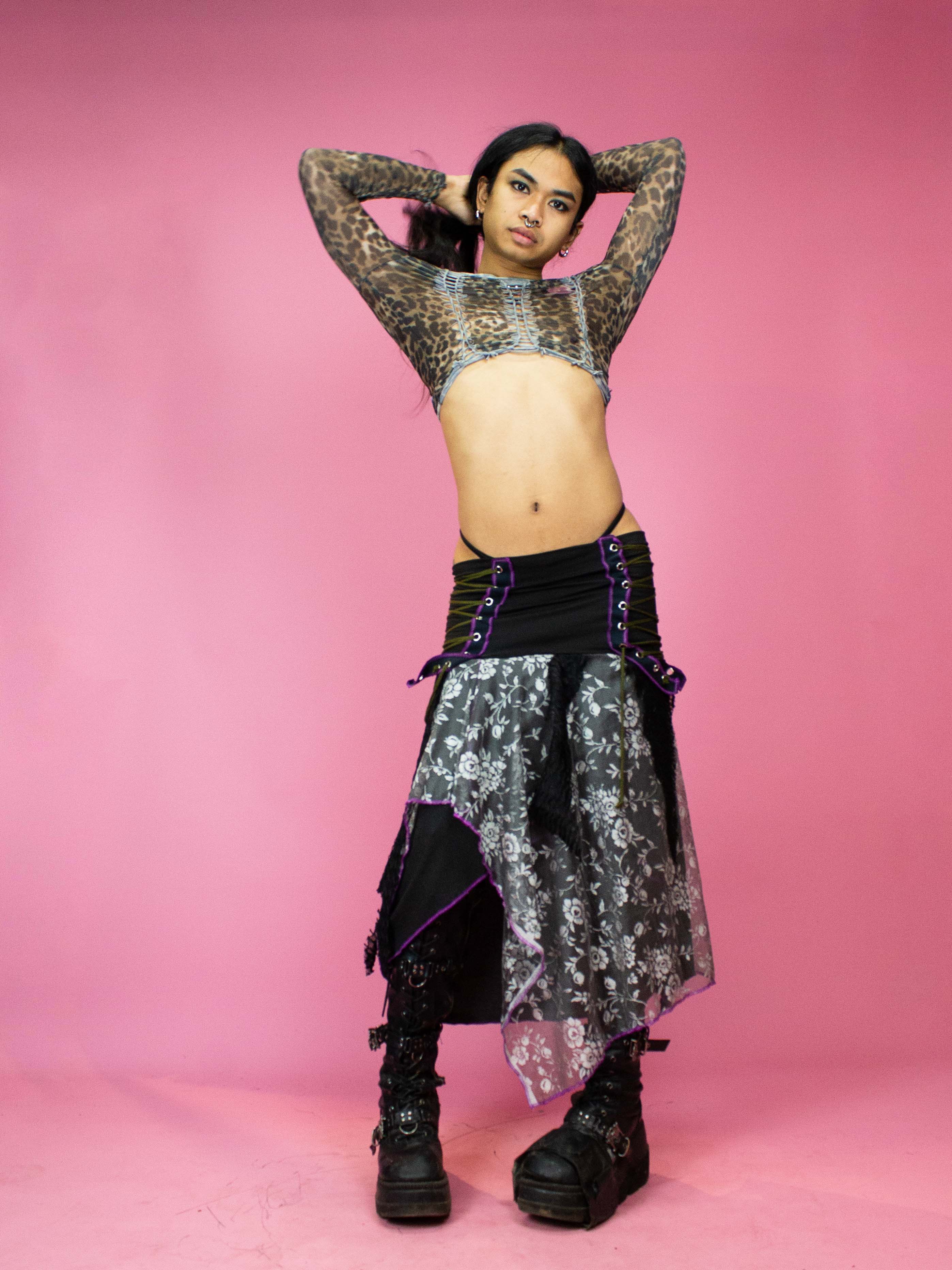 TINK STUDIO CORSET SKIRT/DRESS SILVER LACE - Image 9